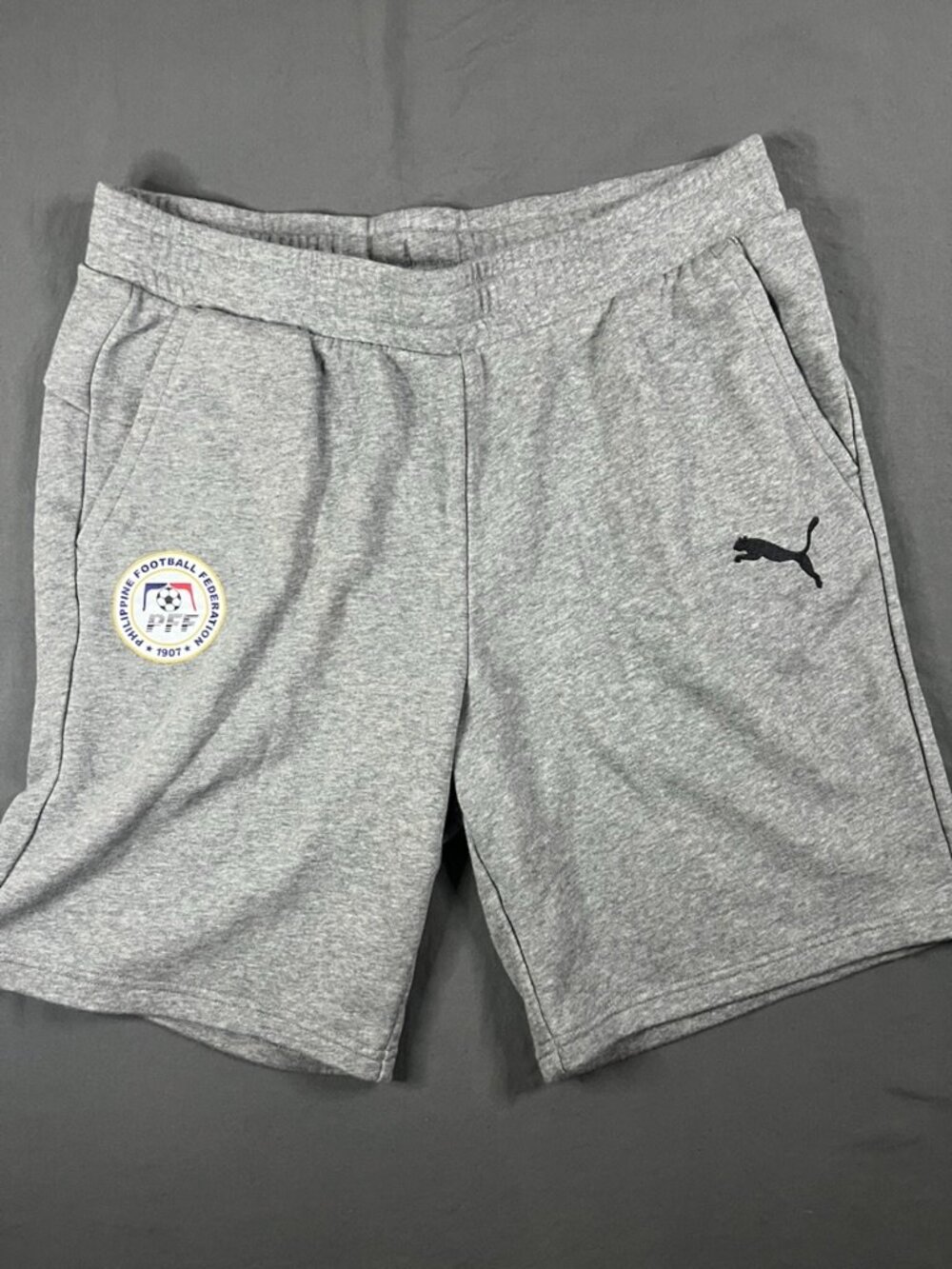 Puma Football Sweat Shorts Men's Large PFF Philippines  Gray Team Issue